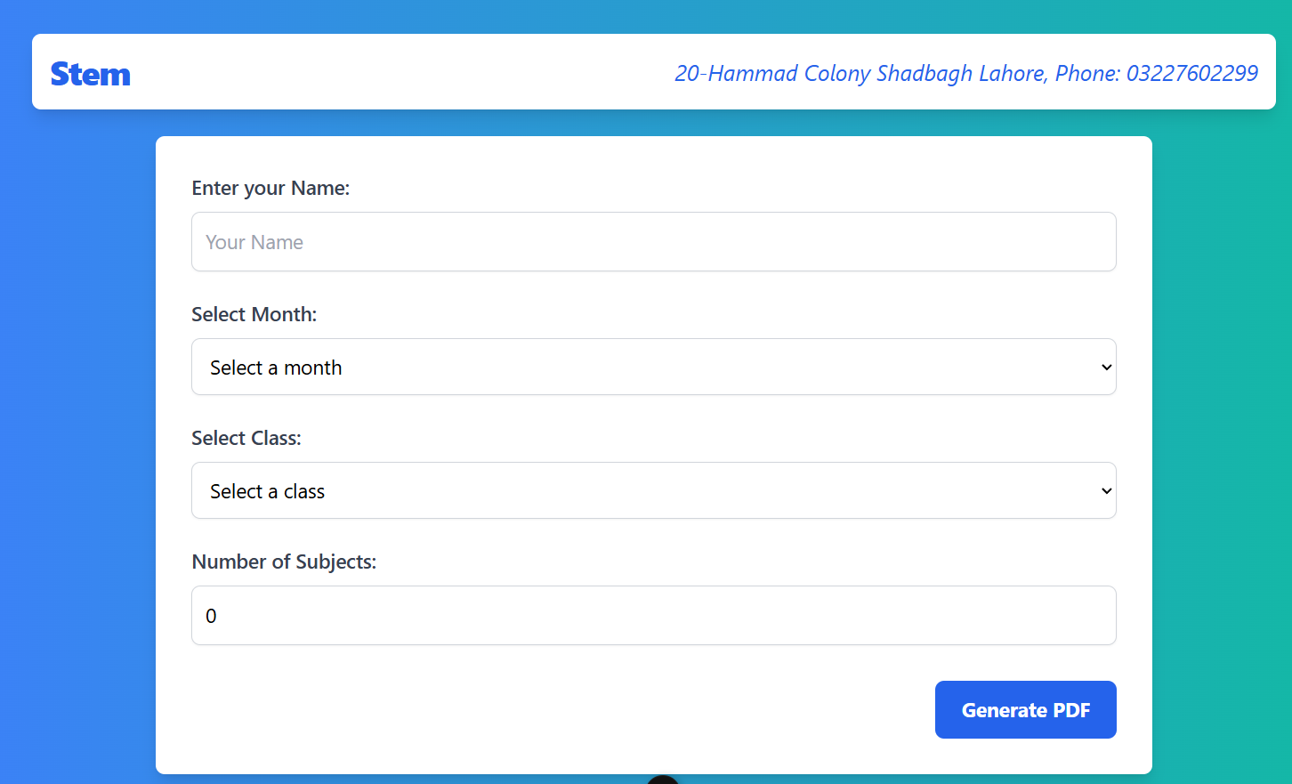 Result Generator System preview